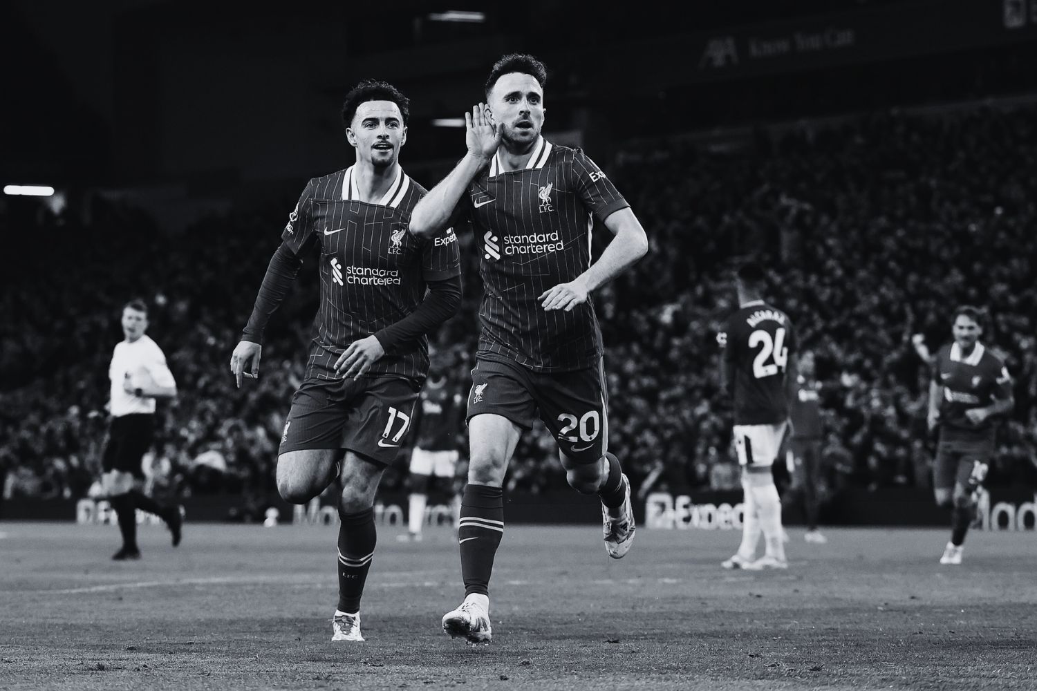 Diogo Jota celebrates scoring for Liverpool