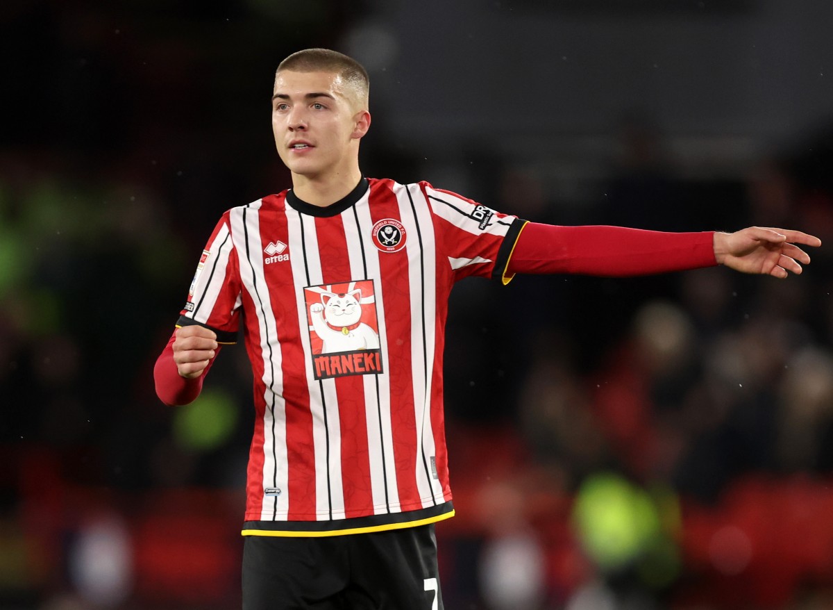 Alfie Gilchrist in action for Sheffield United