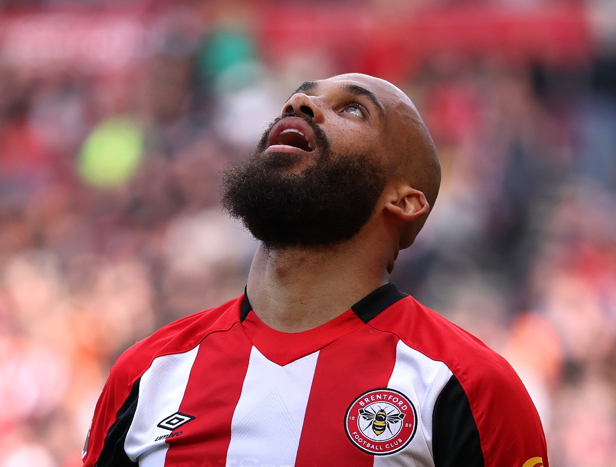 Bryan Mbeumo reacts during Brentford vs Brighton