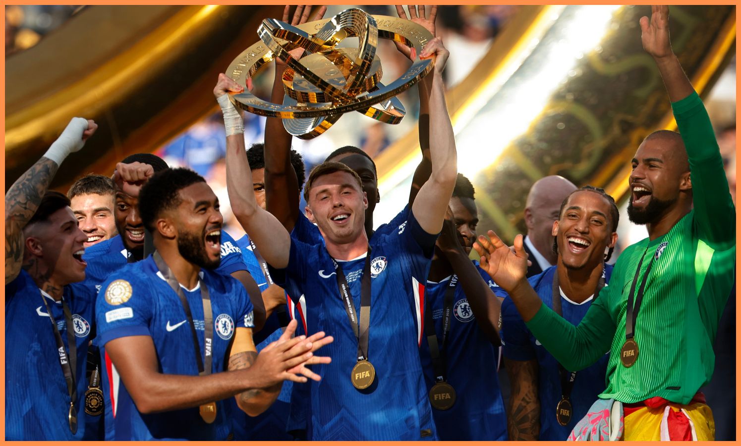 Chelsea players celebrating