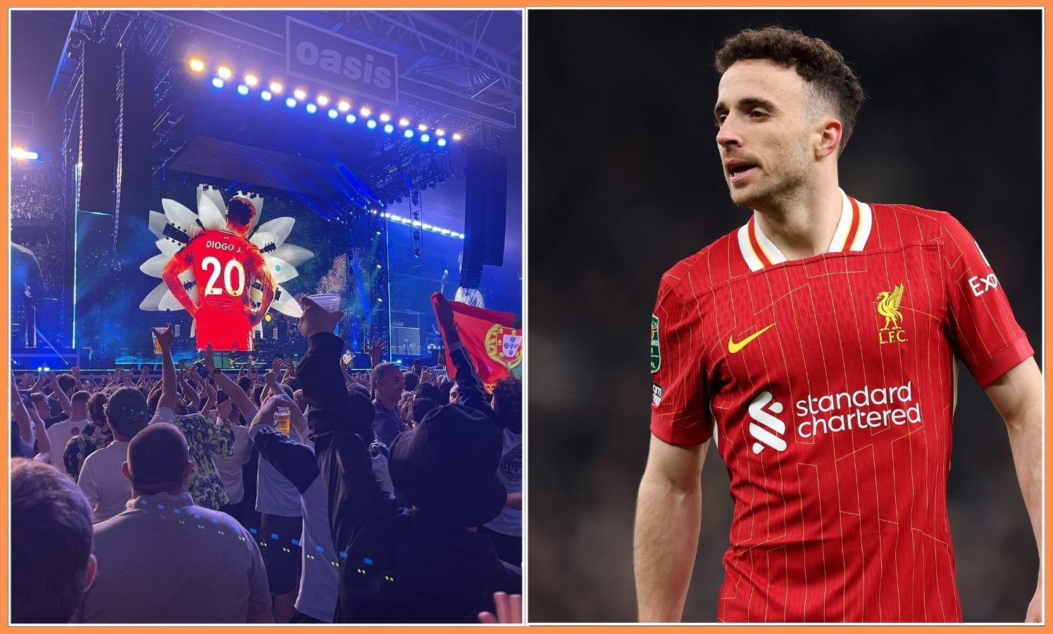 Diogo Jota tribute at Oasis concert