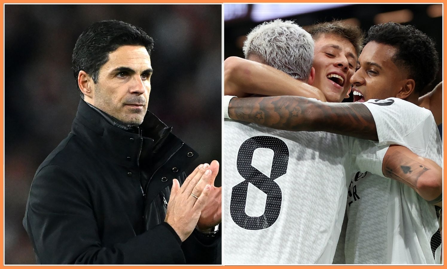 Mikel Arteta and Rodrygo Goes