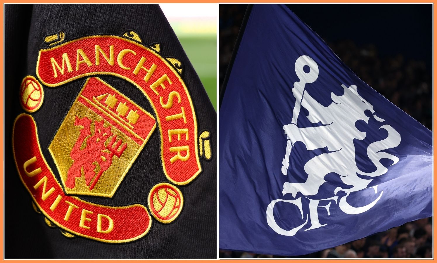 Manchester United and Chelsea flags