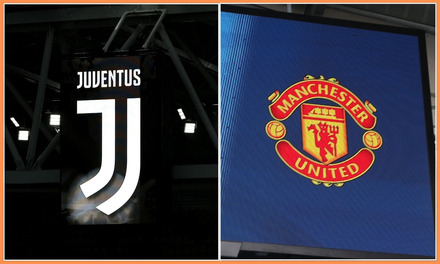 Juventus and Manchester United club logos