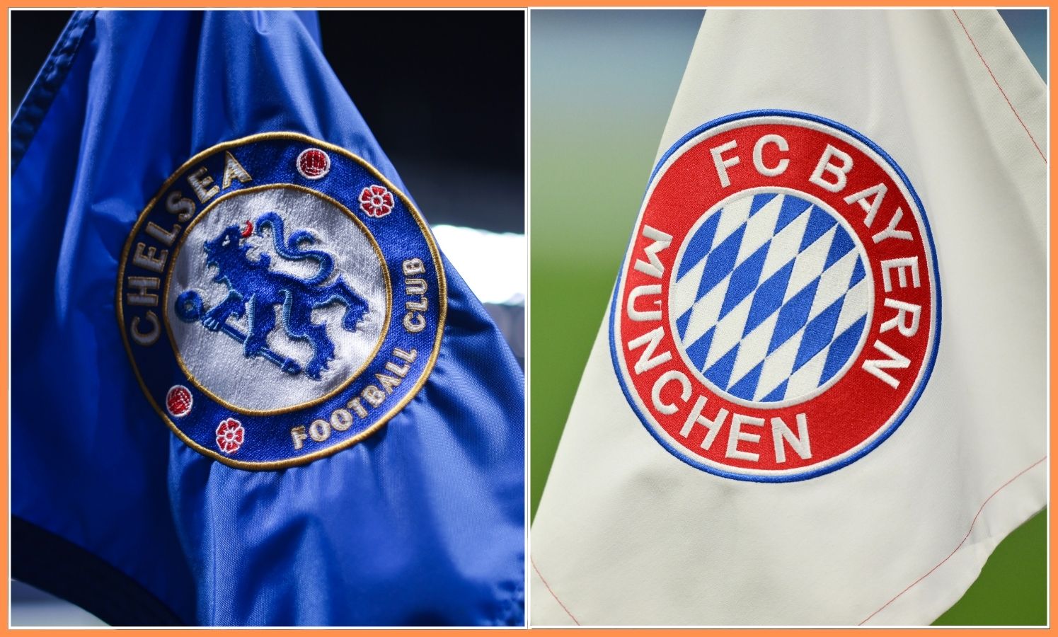 Chelsea and Bayern Munich flags