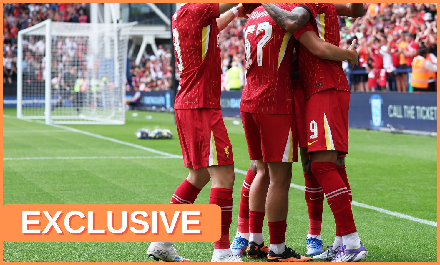 Liverpool players celebrate against Preston