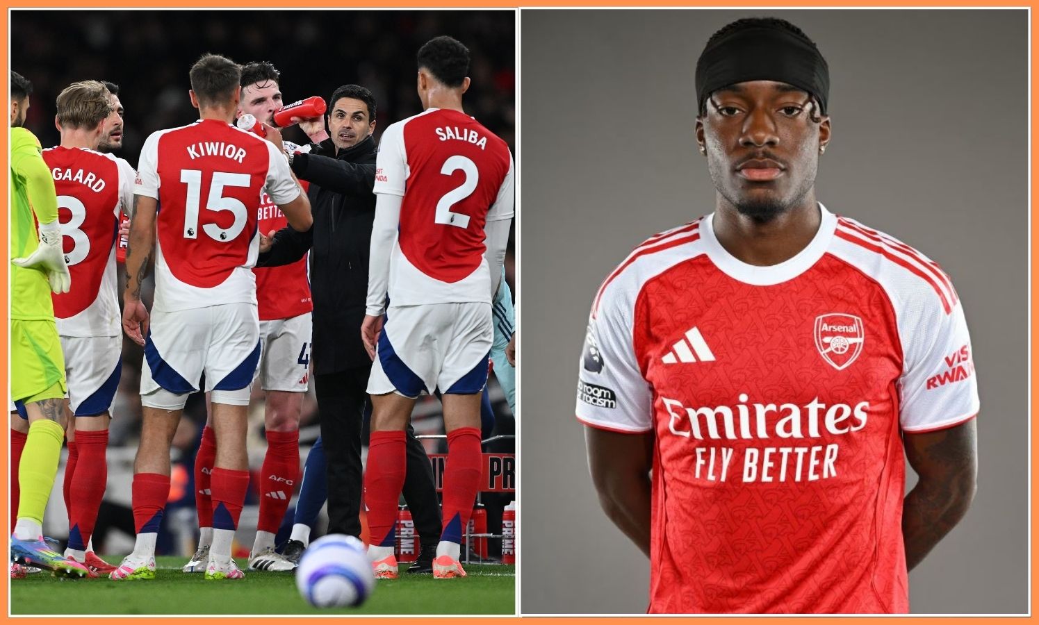 Mikel Arteta and Noni Madueke