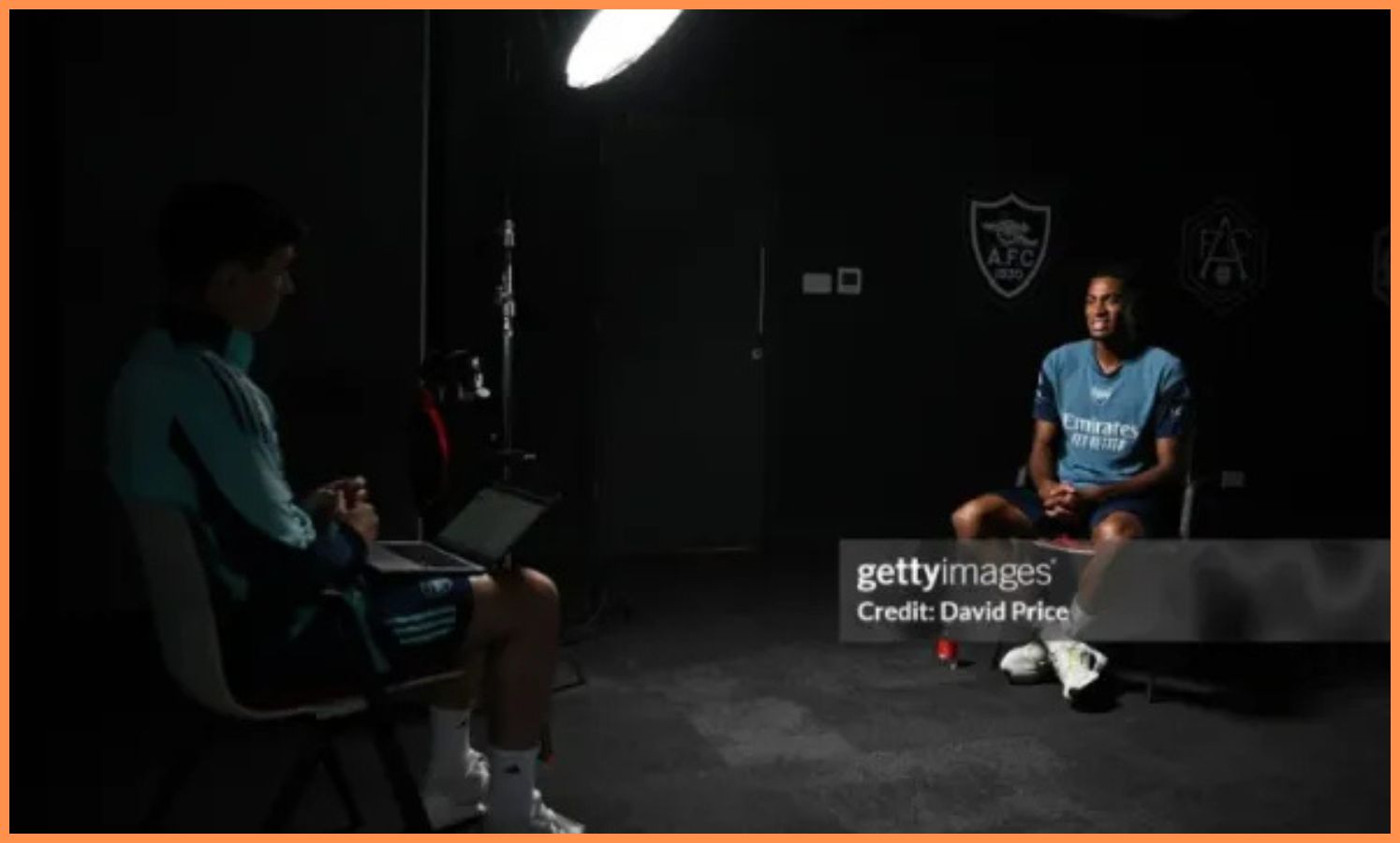 Cristhian Mosquera in a leaked Arsenal interview image