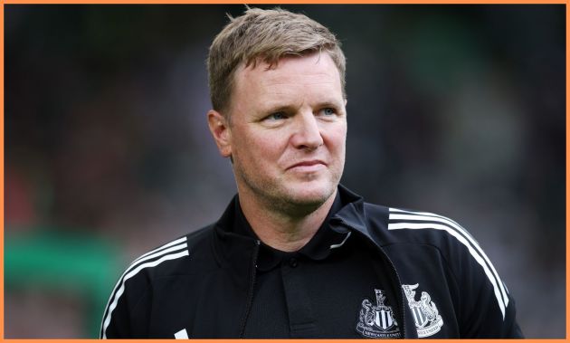 Newcastle United manager Eddie Howe looks on