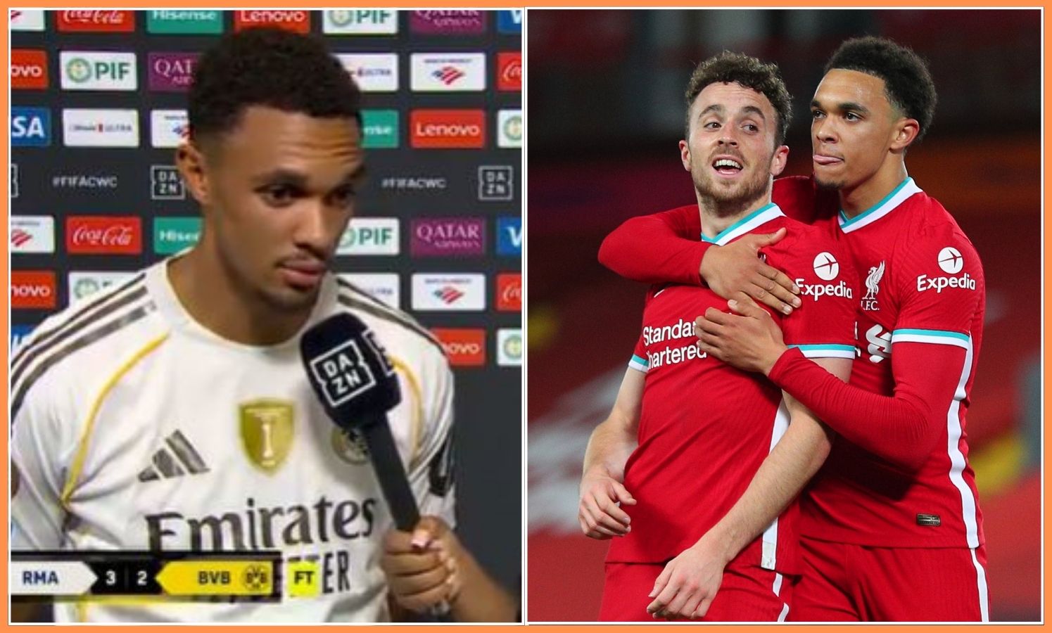 Trent Alexander-Arnold and Diogo Jota