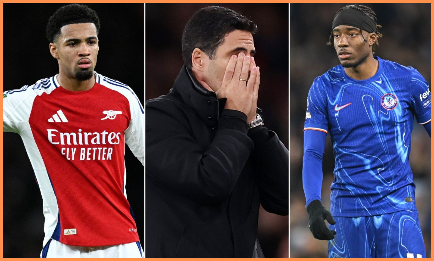 Ethan Nwaneri, Mikel Arteta and Noni Madueke