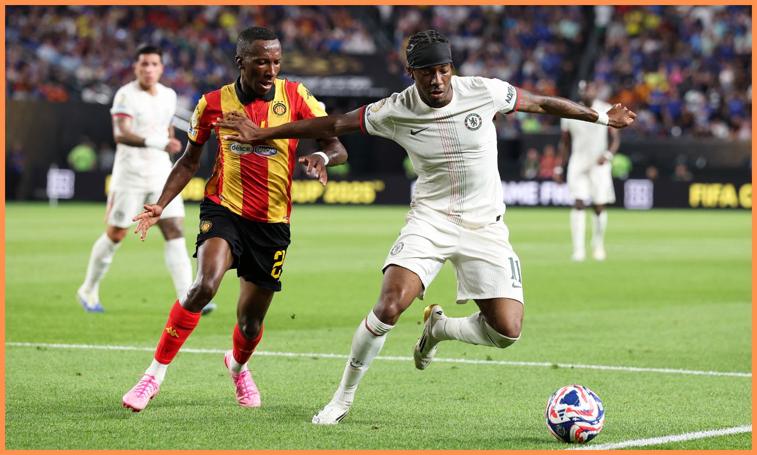 Noni Madueke in action for Chelsea at the Club World Cup