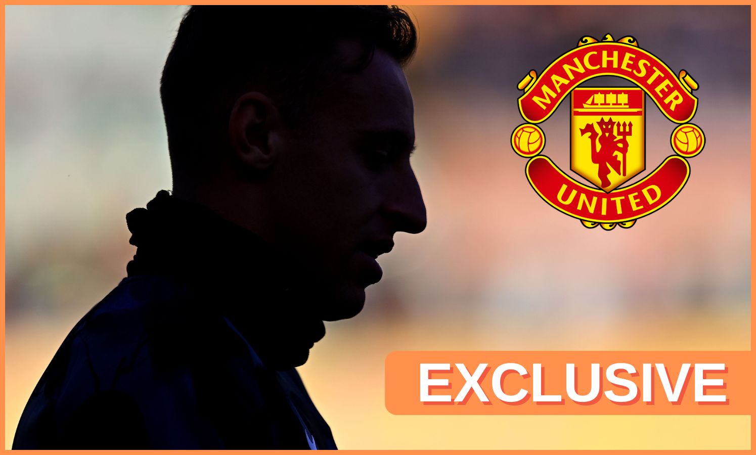 Davide Frattesi silhouette and Manchester United logo