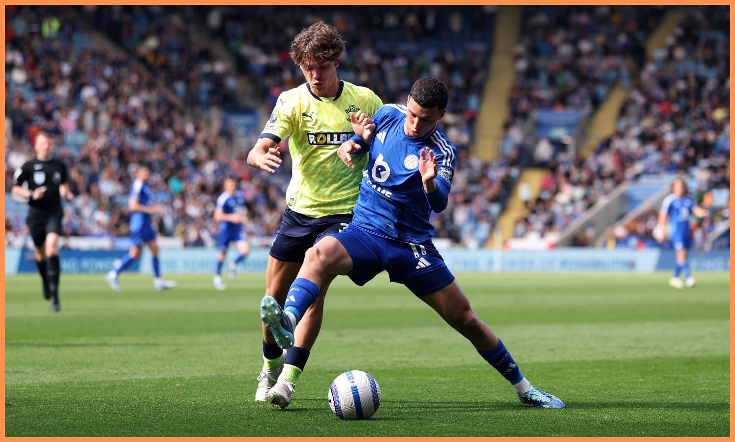 Tyler Dibling in action for Southampton against Leicester City