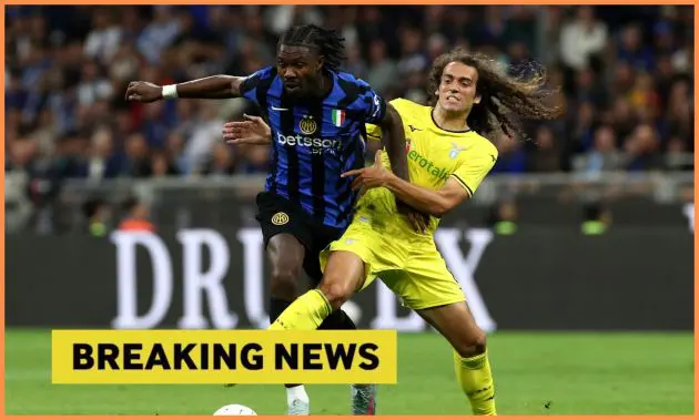 Matteo Guendouzi in action for Lazio against Inter Milan