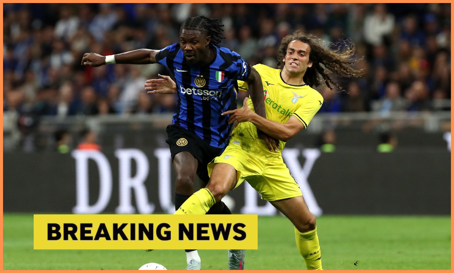 Matteo Guendouzi in action for Lazio against Inter Milan