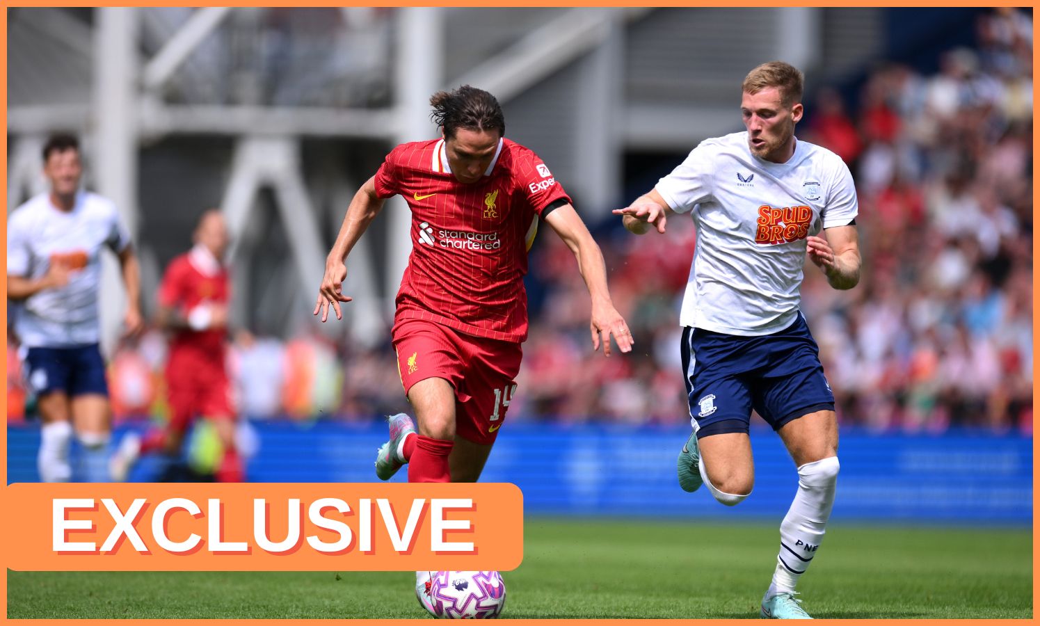 Federico Chiesa in action for Liverpool against Preston