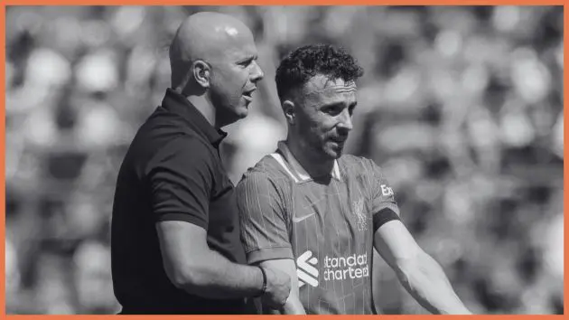 Diogo Jota and Arne Slot