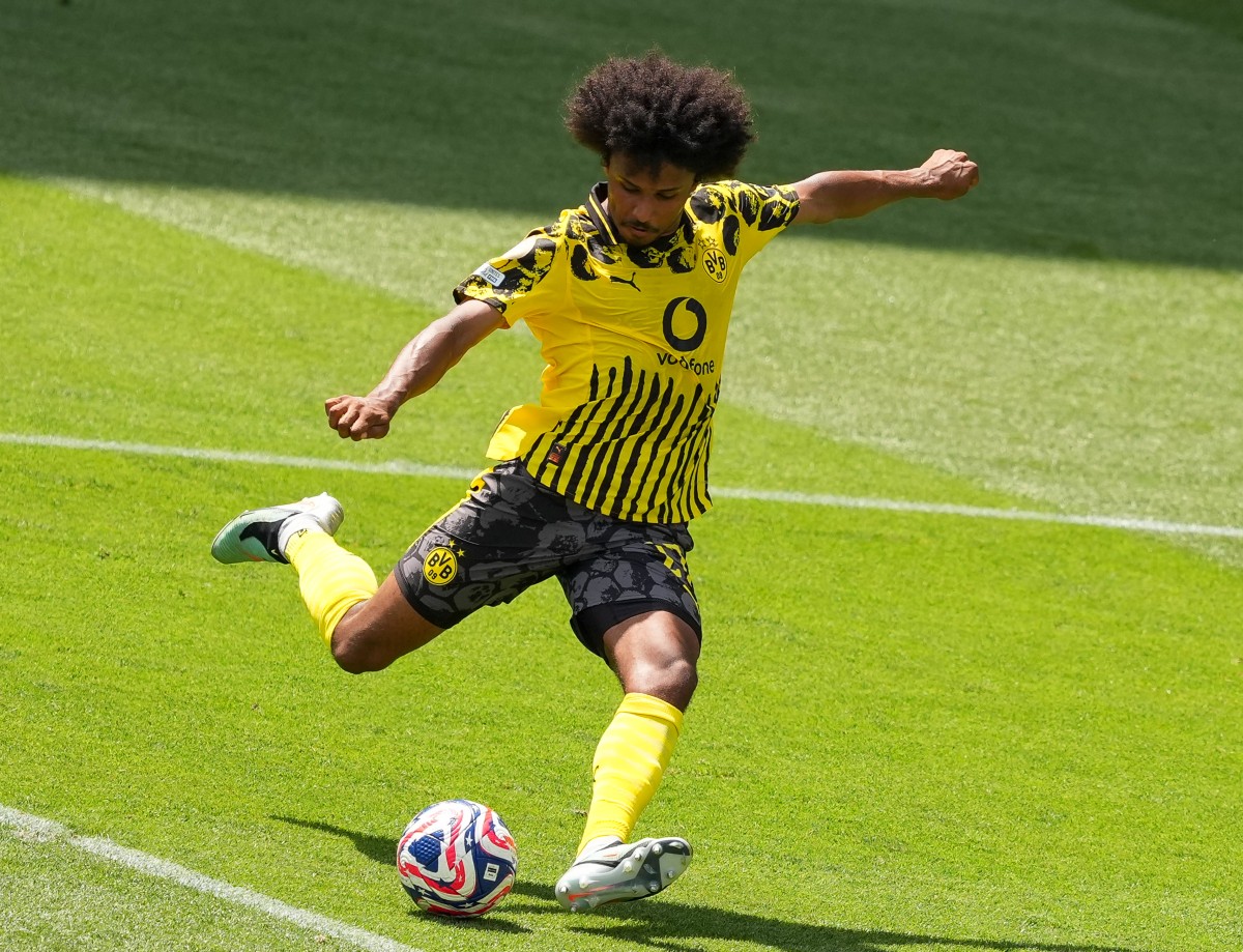 Karim Adeyemi in action for Borussia Dortmund at the Club World Cup