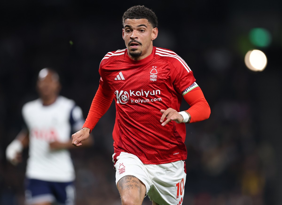 Morgan Gibbs-White in action for Nottingham Forest against Tottenham last season