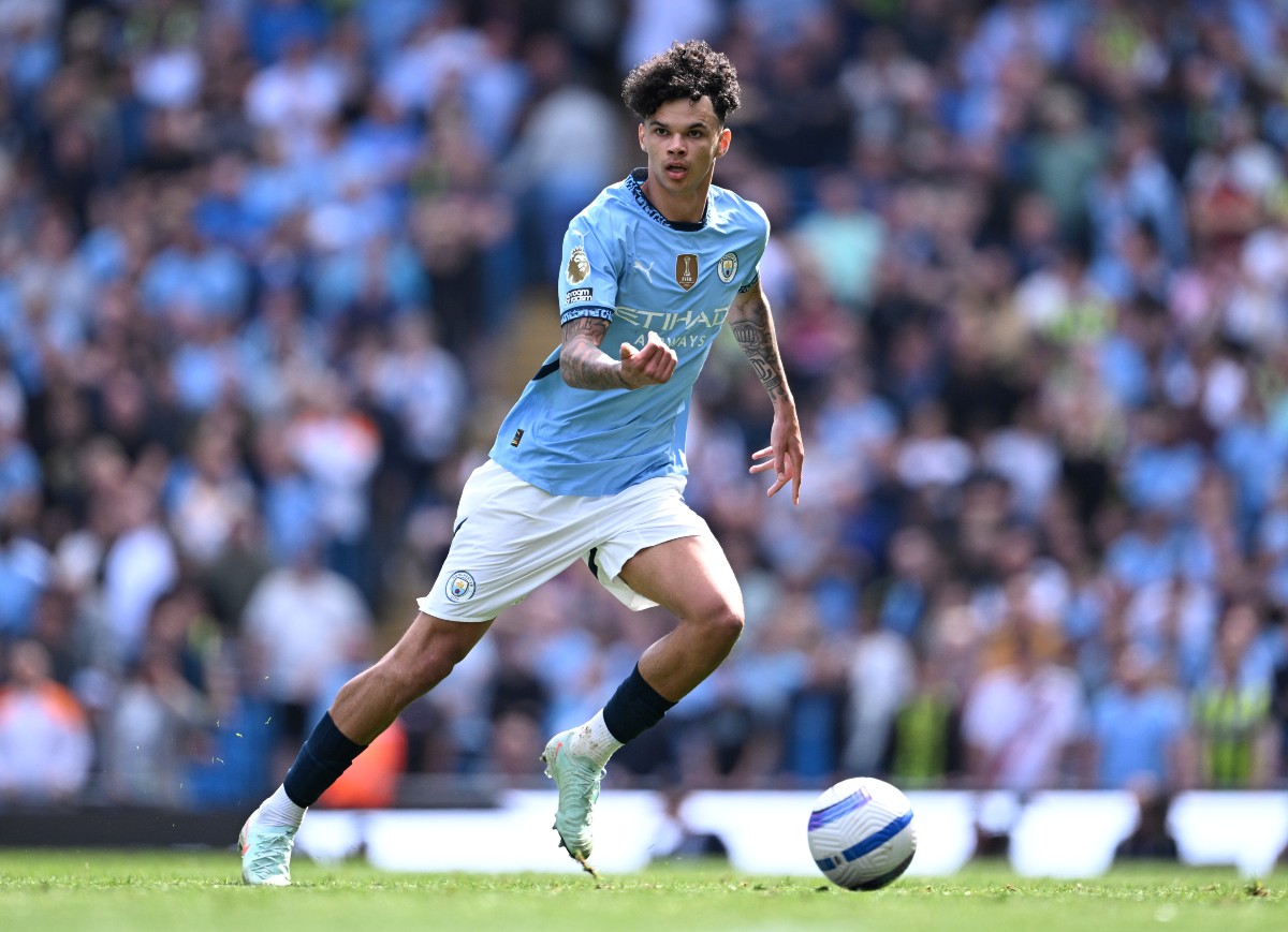Nico O'Reilly in action for Manchester City