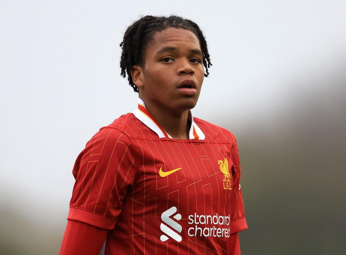 Rio Ngumoha in action for Liverpool in the UEFA Youth League