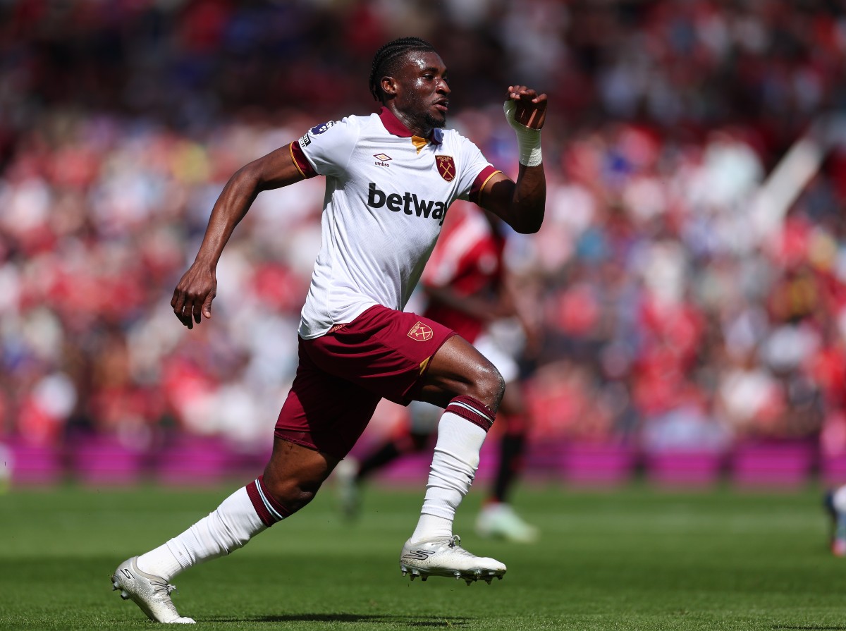 West Ham's Mohammed Kudus in action against Manchester United