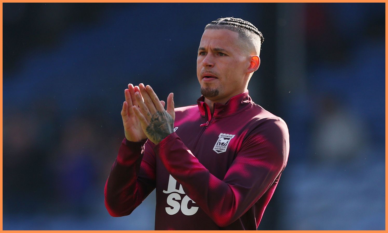 Kalvin Phillips warming up for Ipswich Town
