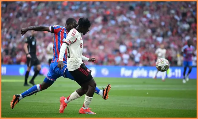 Jeremie Frimpong in action for Liverpool against Crystal Palace