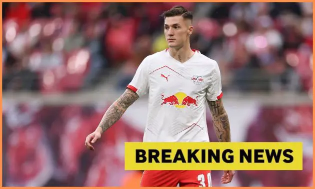 Benjamin Sesko in action for RB Leipzig