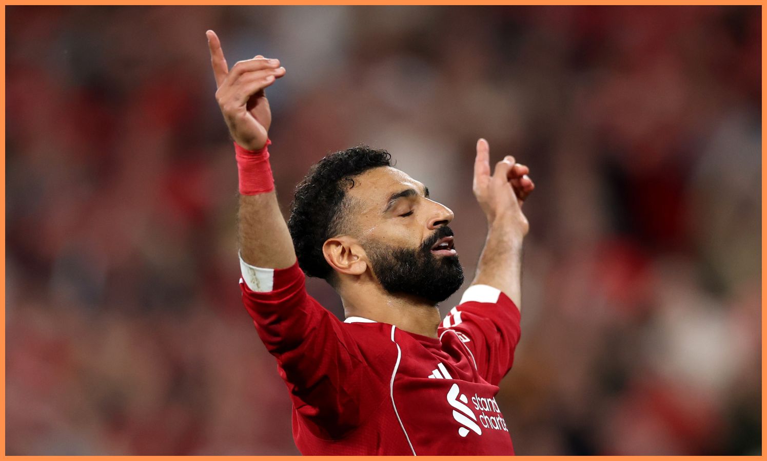 Mohamed Salah celebrates scoring for Liverpool vs Bournemouth