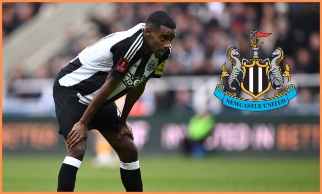Alexander Isak reacts during a Newcastle game last season