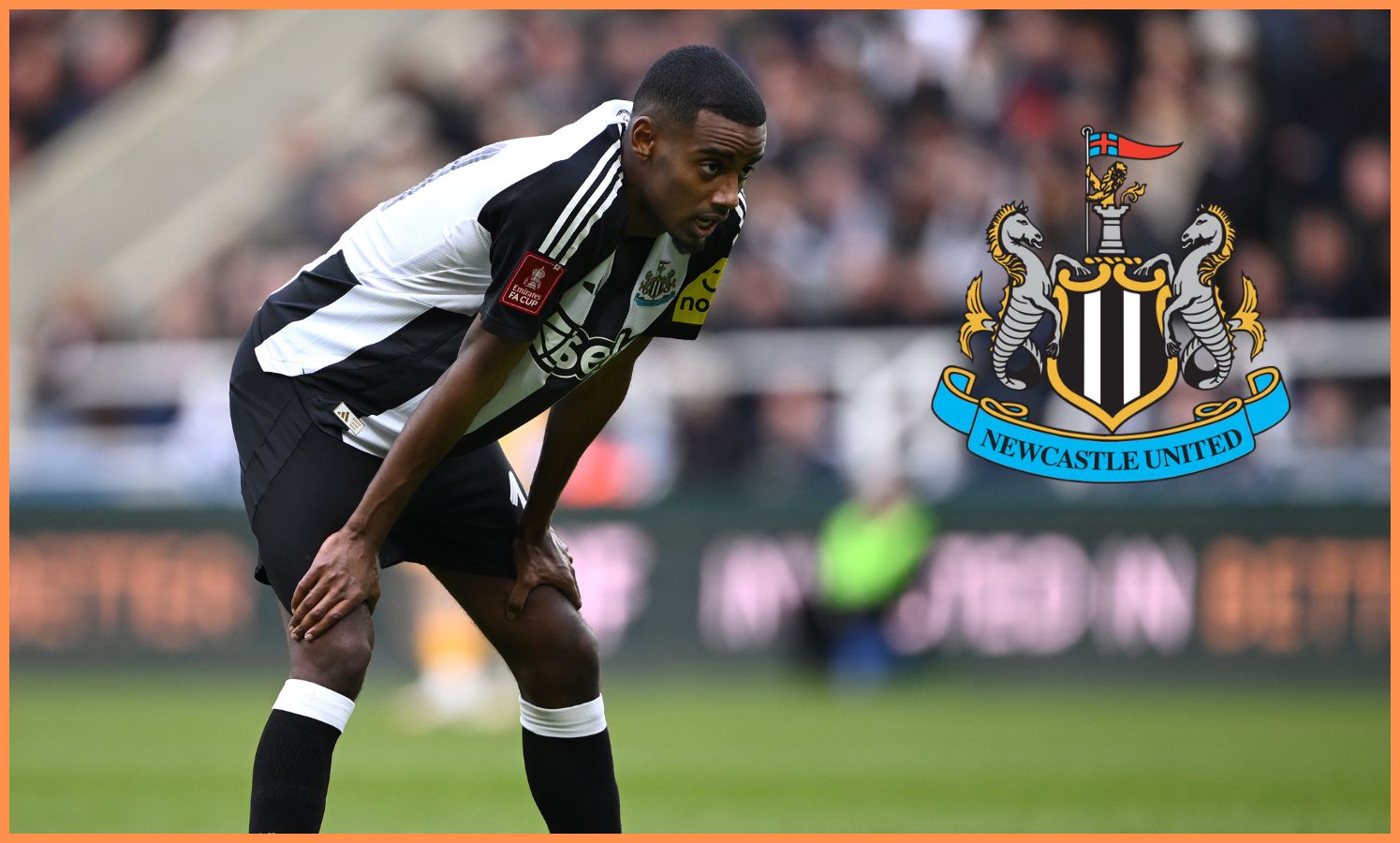 Alexander Isak reacts during a Newcastle game last season