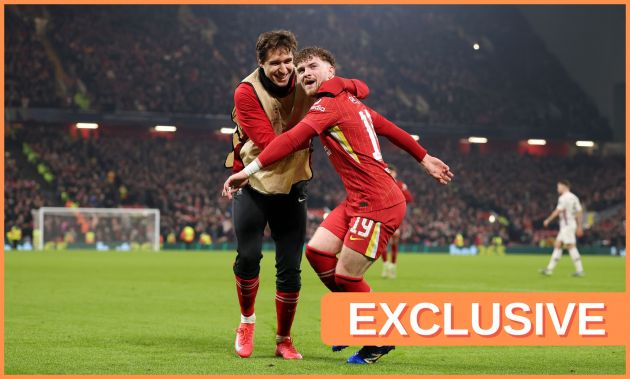 Federico Chiesa celebrates with Harvey Elliott