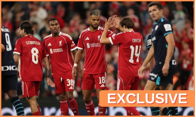 Federico Chiesa celebrates with his Liverpool teammates