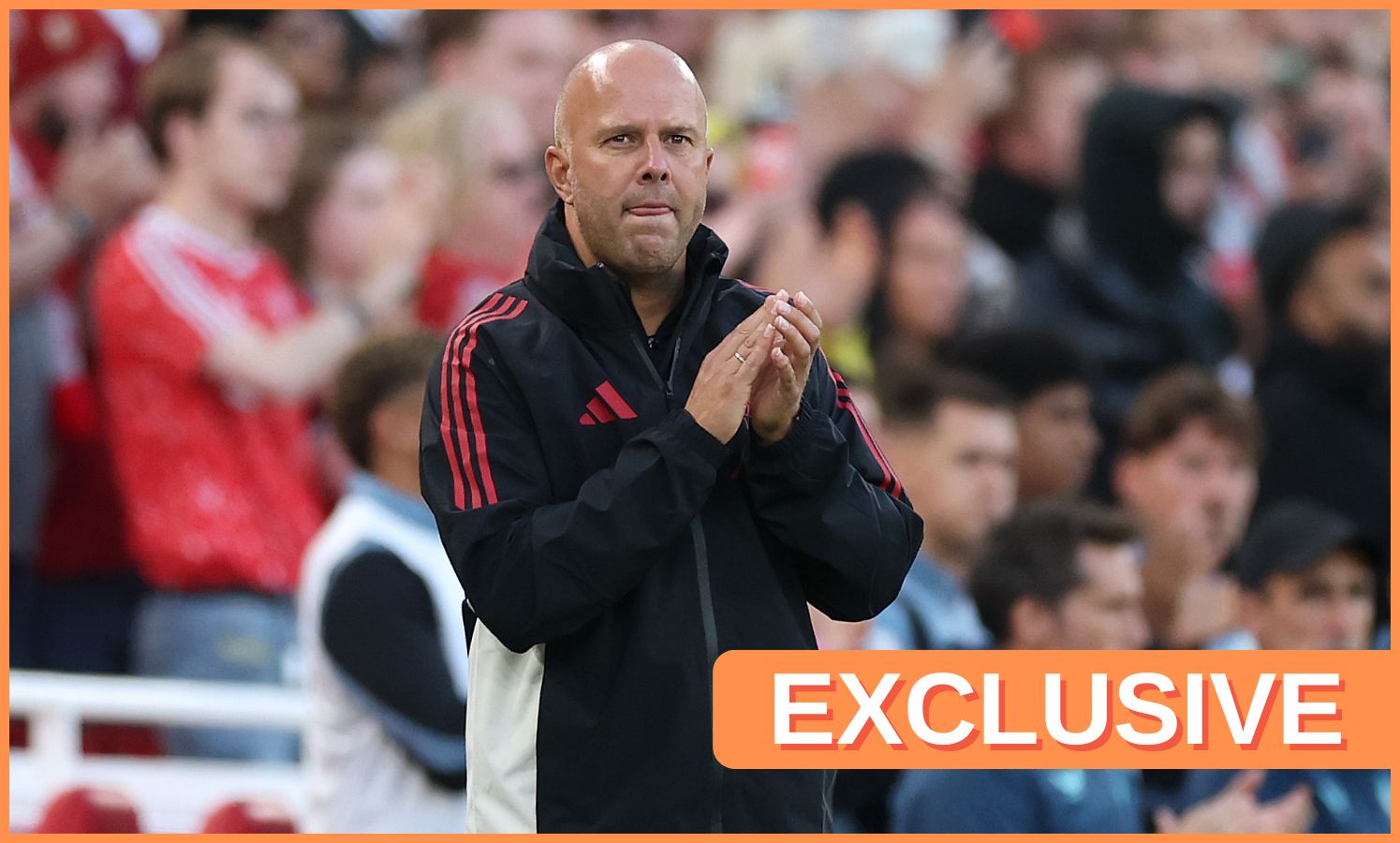 Arne Slot claps during Liverpool's friendly vs Athletic Bilbao
