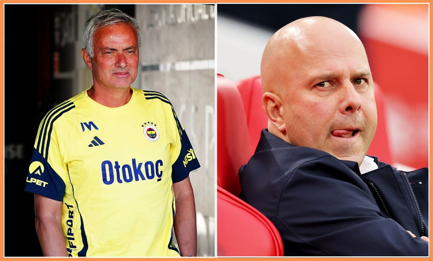 Jose Mourinho and Arne Slot