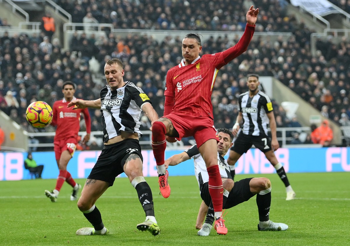 Darwin Nunez in action for Liverpool against Newcastle