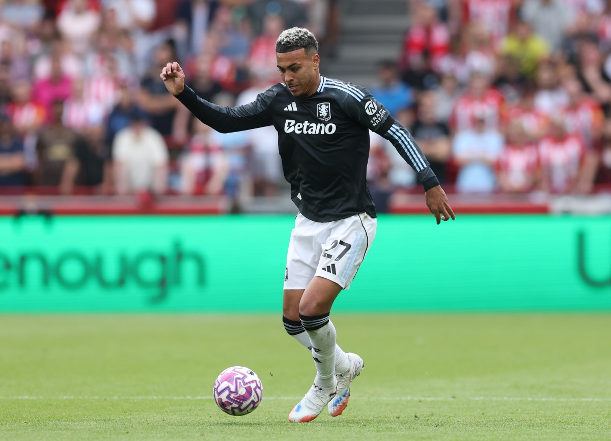 Morgan Rogers in action for Aston Villa against Brentford