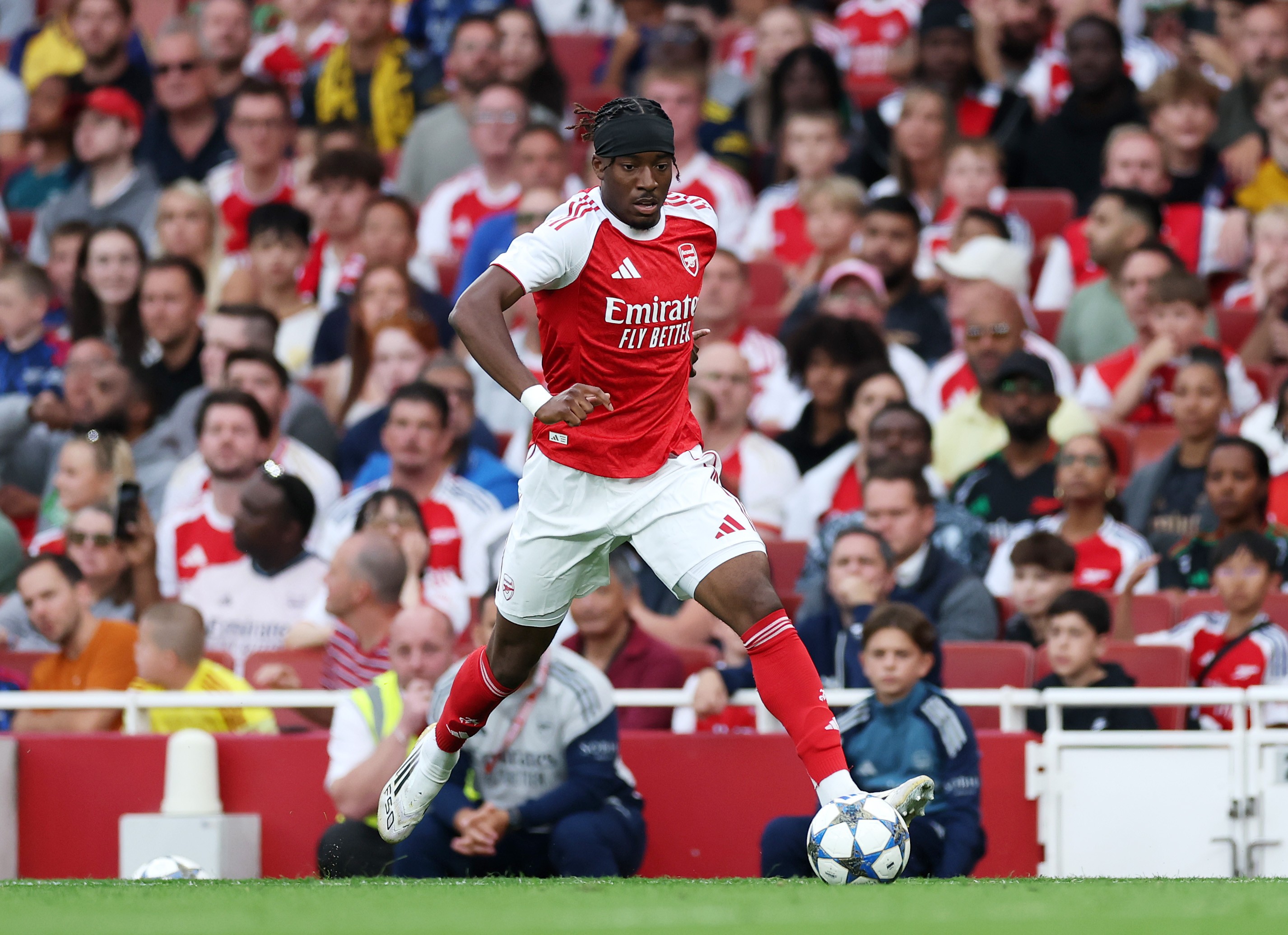 Noni Madueke in action for Arsenal in pre-season