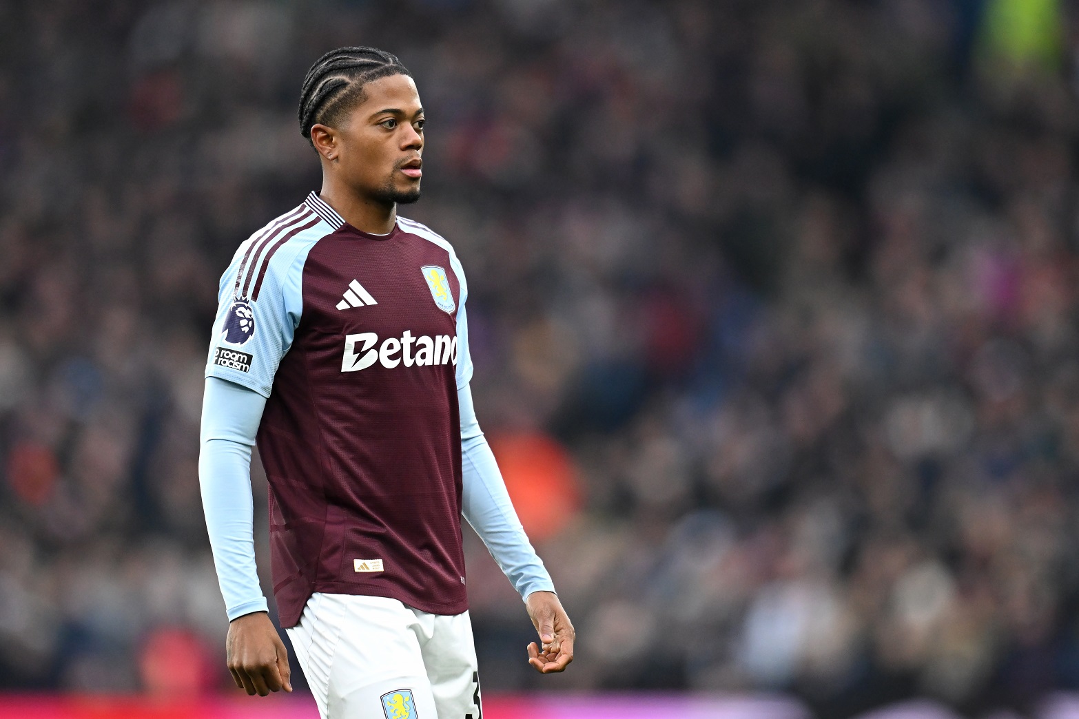 Leon Bailey of Aston Villa in action