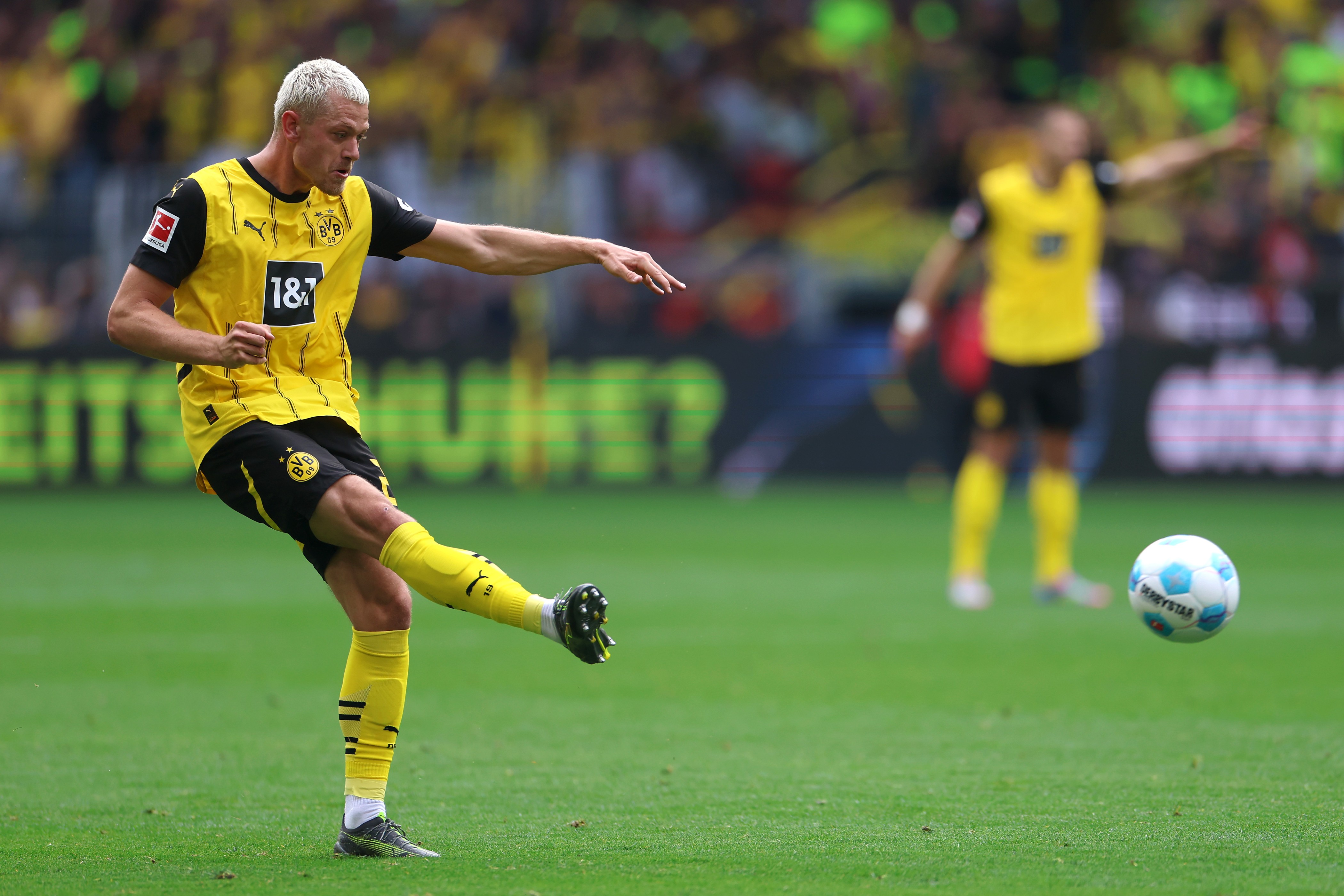 Julian Ryerson of Borussia Dortmund in action during a Bundesliga match