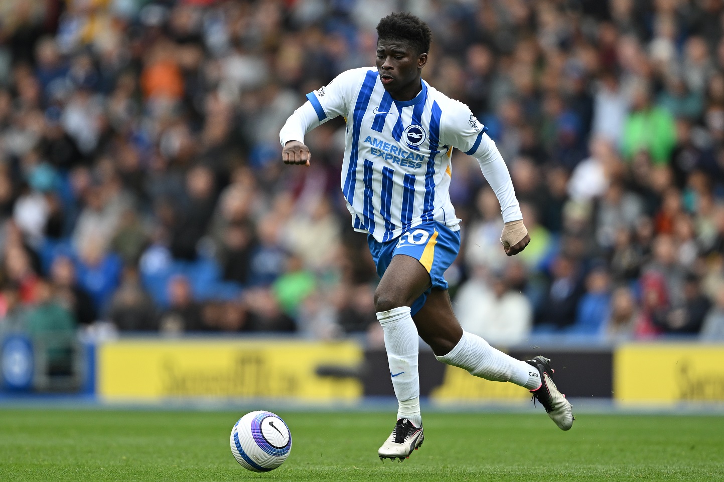 Carlos Baleba of Brighton in action