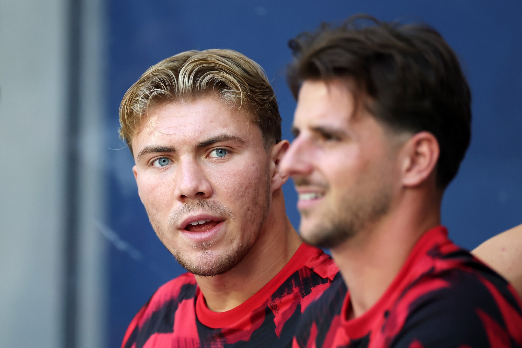 Rasmus Hojlund of Manchester United looks on