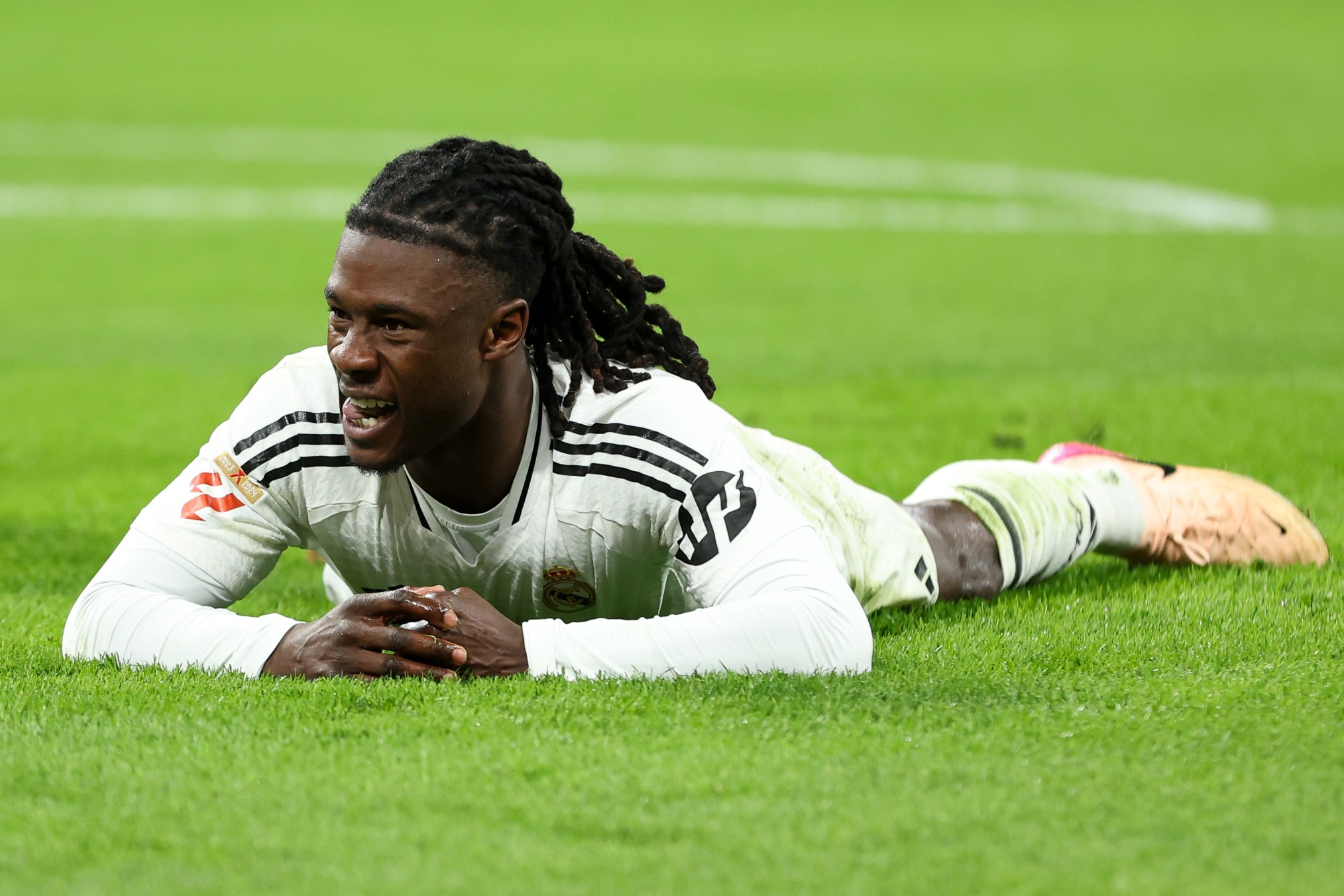 Eduardo Camavinga of Real Madrid CF reacts during the LaLiga match