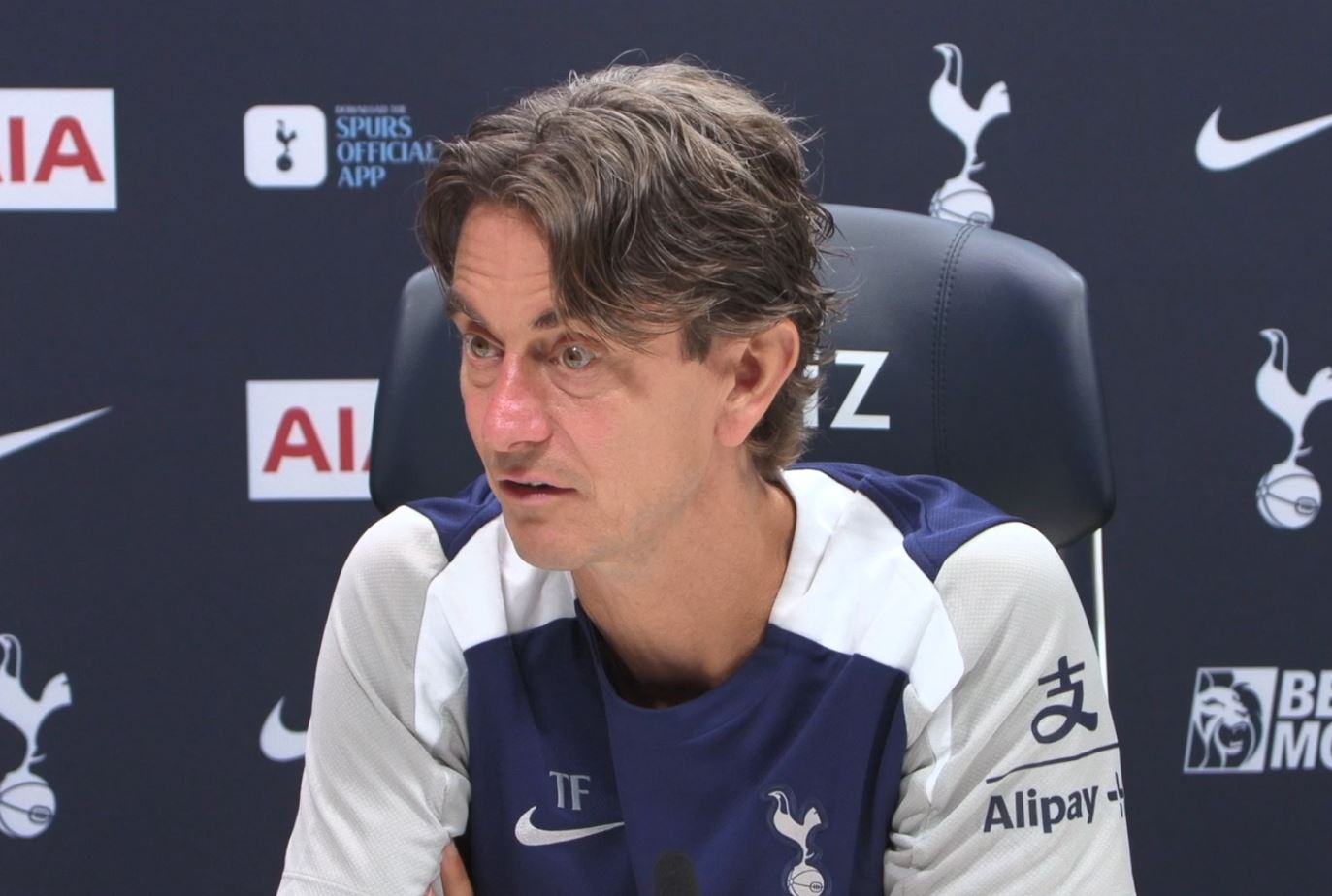 Thomas Frank speaking at his press conference