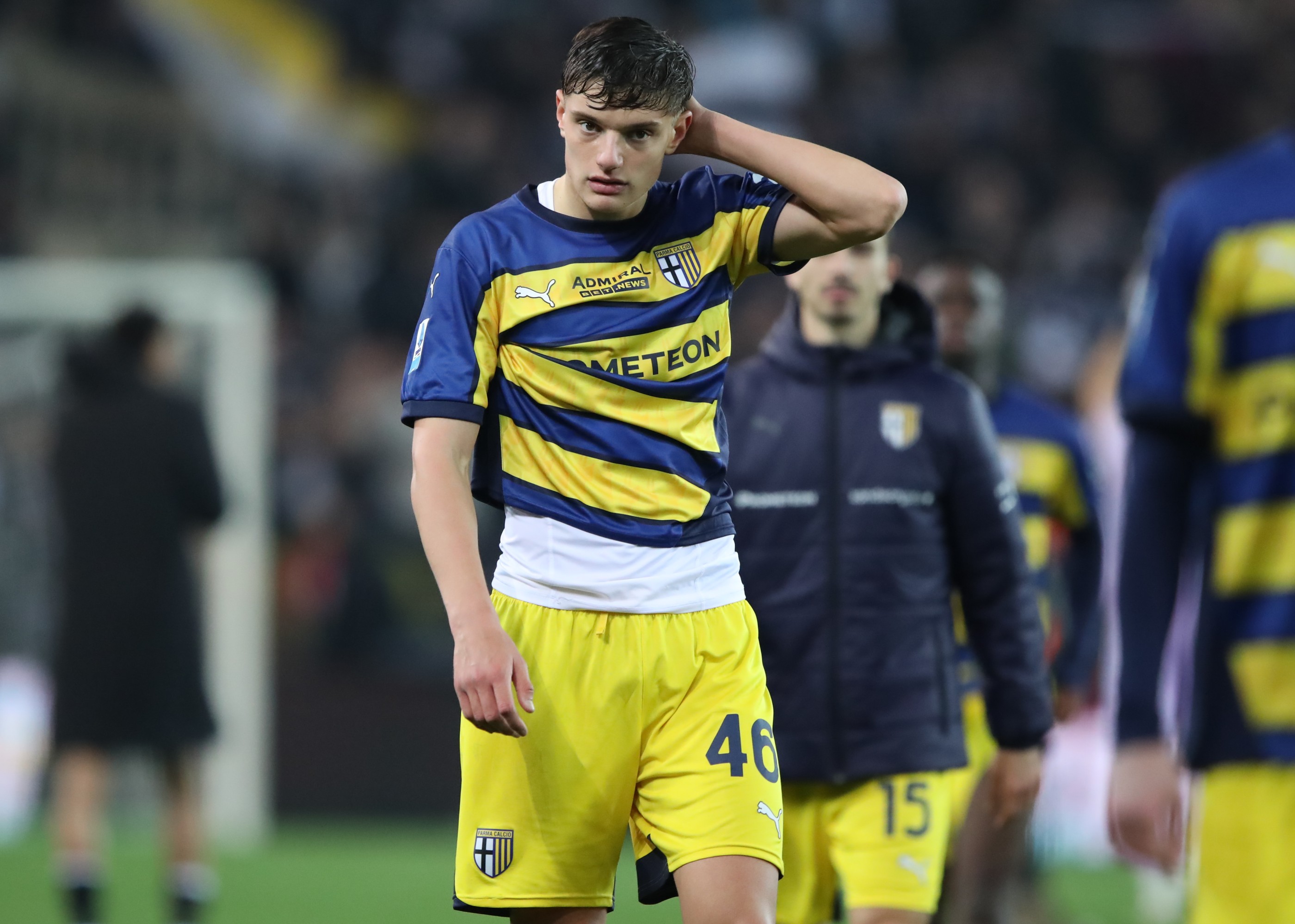 Giovanni Leoni of Parma reacts at the end of the Serie A match between Udinese and Parma