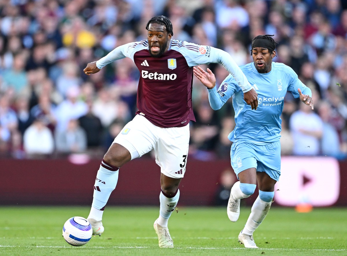 Axel Disasi in action for Aston Villa during last season's loan