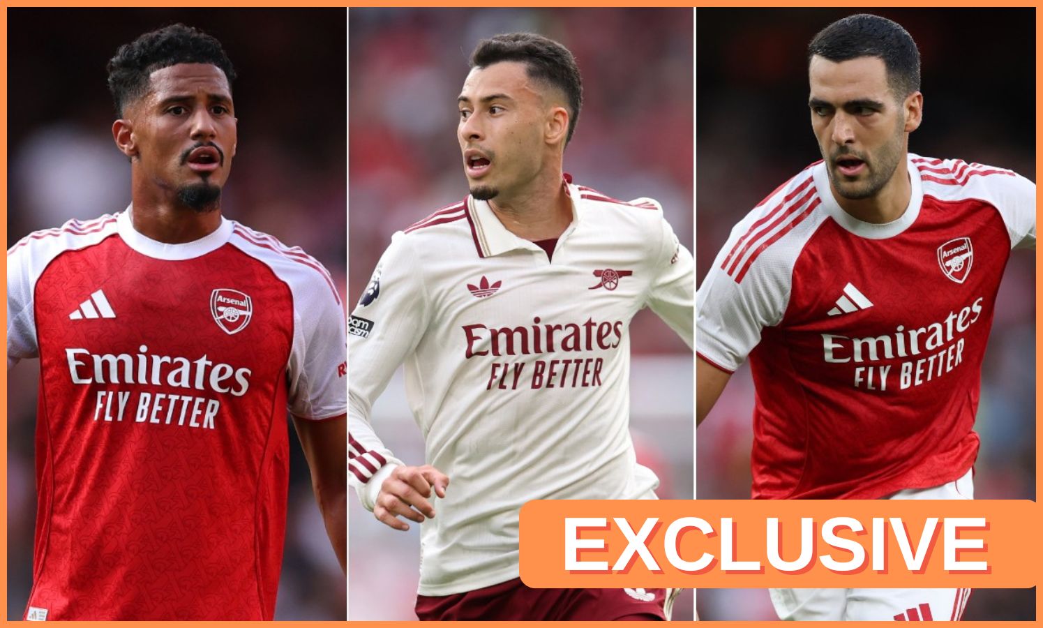 William Saliba, Gabriel Martinelli, and Mikel Merino