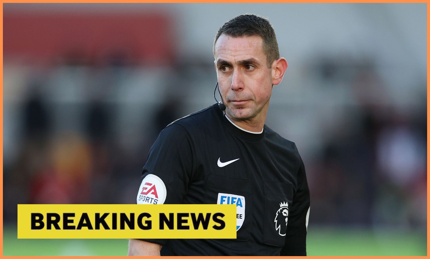David Coote, and yellow 'breaking news' banner